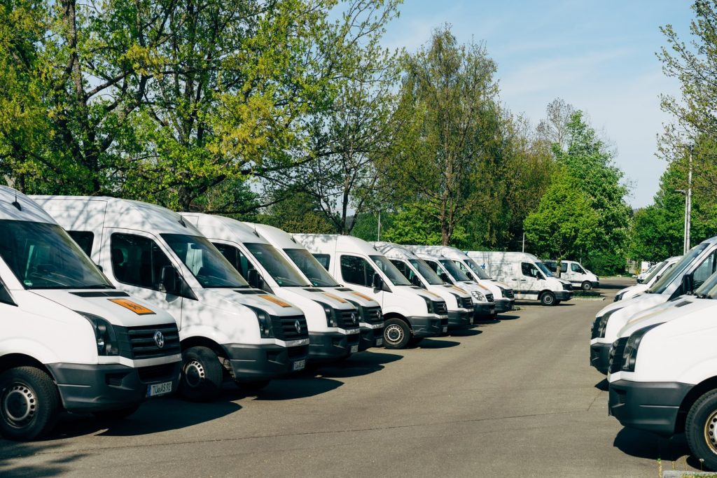 Fleet of business vans arranged with finance support.